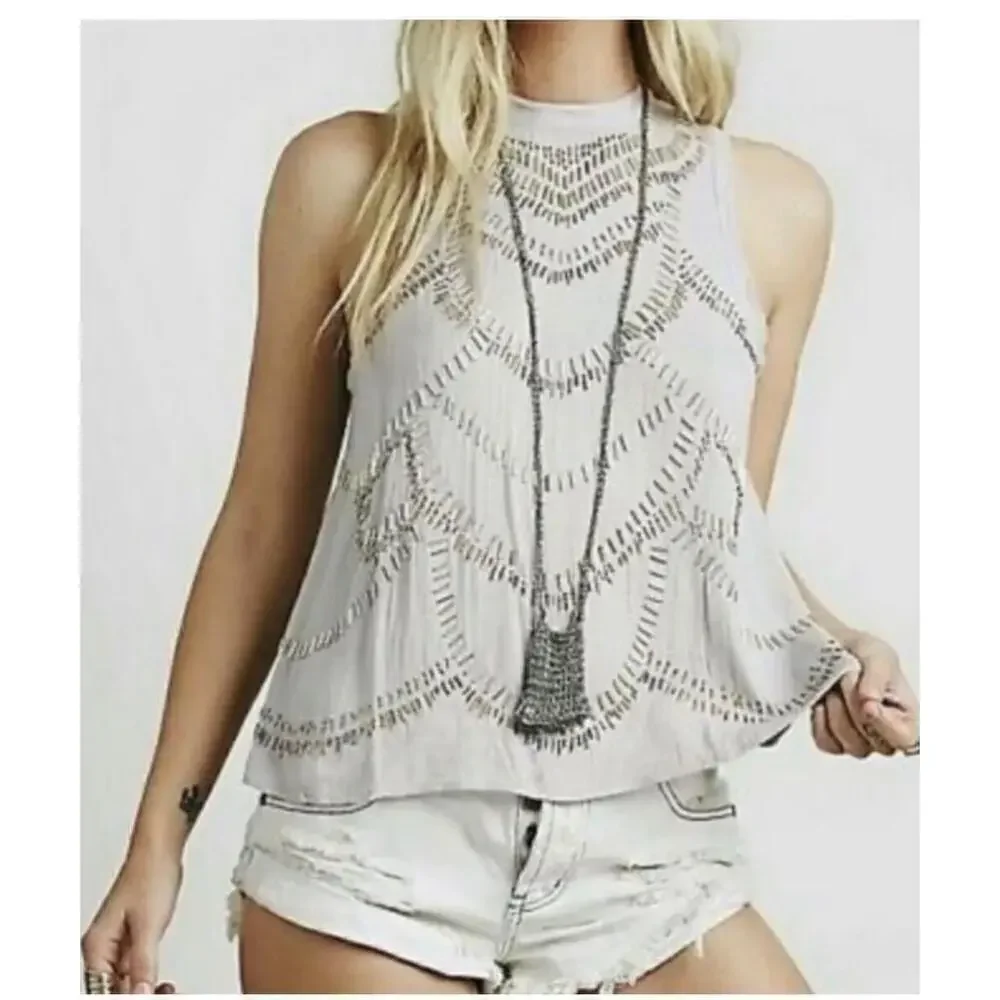 Free People Ferris Wheel Open Back Top Size Small. Retail ($128)